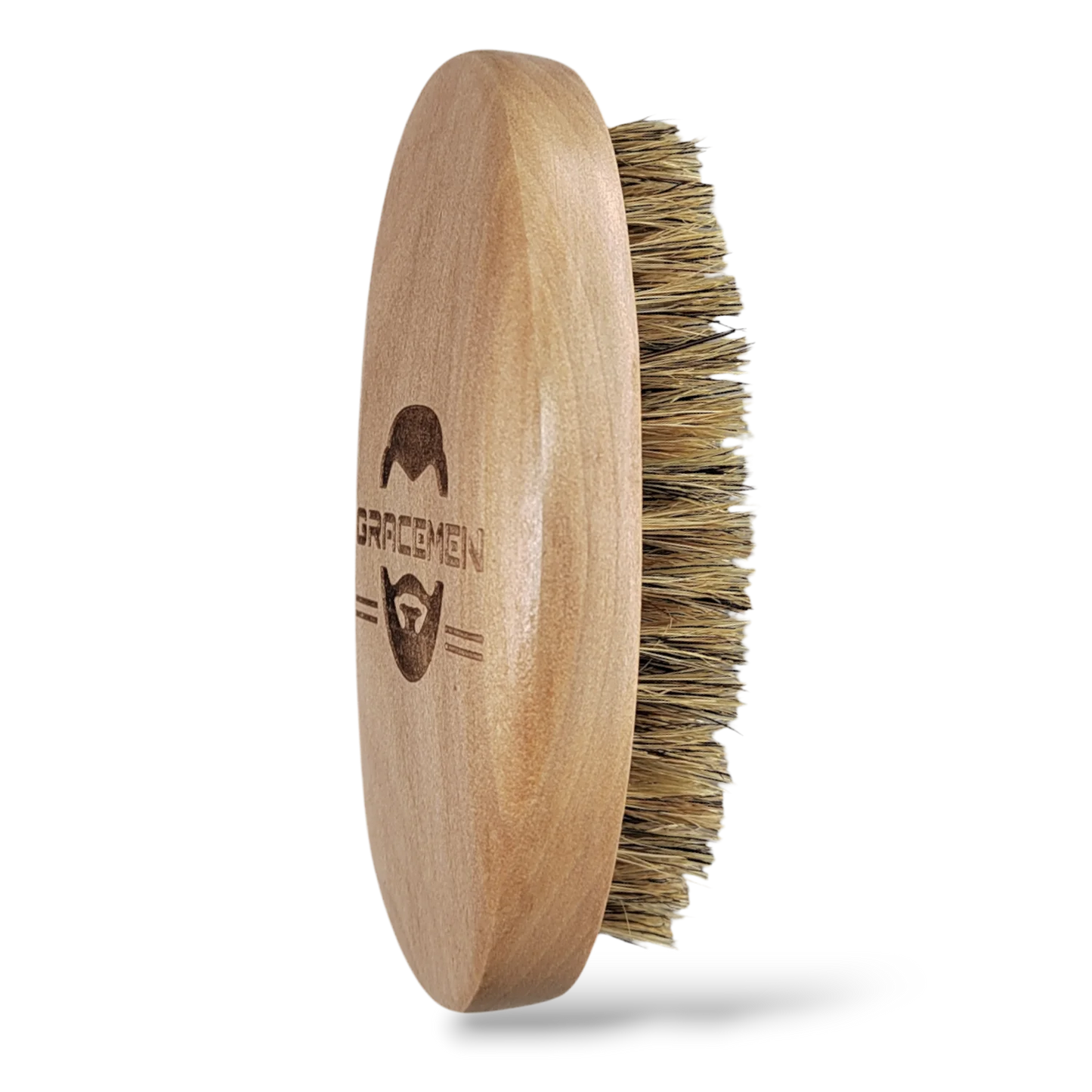 Gracemen Beard Brush 100% Boar Bristles and Natrual Wooden Handle Men's Facial Hair Grooming Cleaning Brush