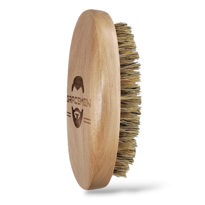 Gracemen Beard Brush 100% Boar Bristles and Natrual Wooden Handle Men's Facial Hair Grooming Cleaning Brush
