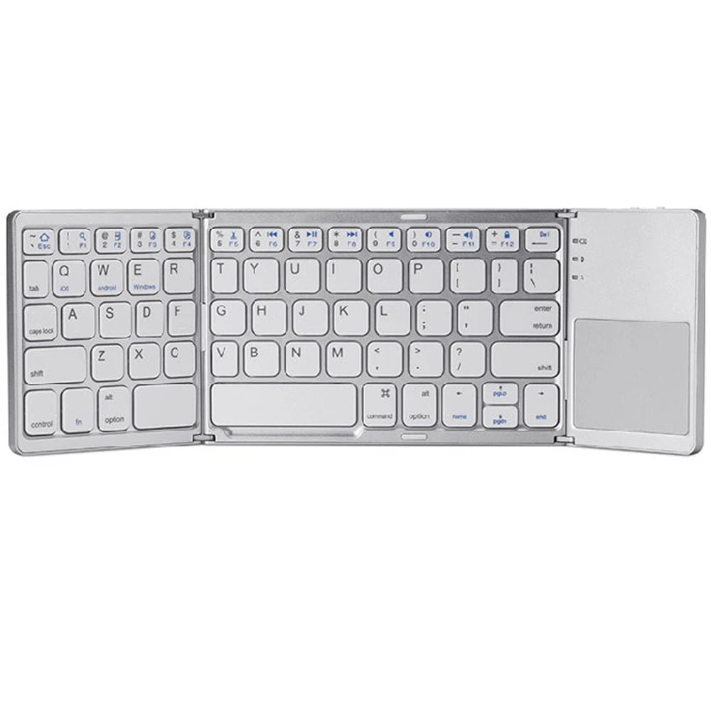 New Portable Mini Three Folding Bluetooth Keyboard Wireless Foldable Touchpad Keypad for IOS Android Windows ipad Tablet