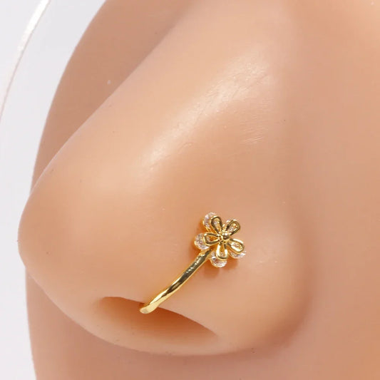 1Pcs Stainless Steel Nose Ring Hoop C Shape Septum Rings Non Piercing Ear Fake Nose RingsWomen Piercing Jewelry