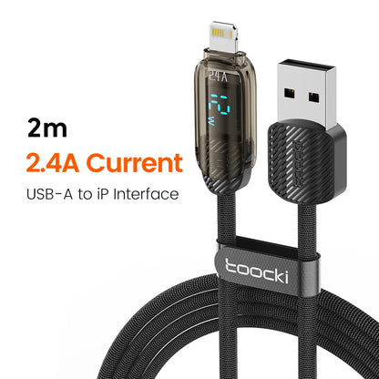 Toocki USB Cable for iPhone 14 13 Pro Max 2.4A PD Fast Charging Charger iP Cable for iPad Data Cord iPhone X XS XR Lighting Wire