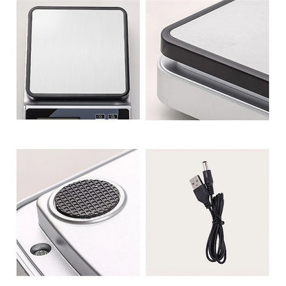 Digital Precision Scale Electronic Scale Waterproof Smart Kitchen Scale with Calibration USB Charge Coffee Balance 15/10/3KG