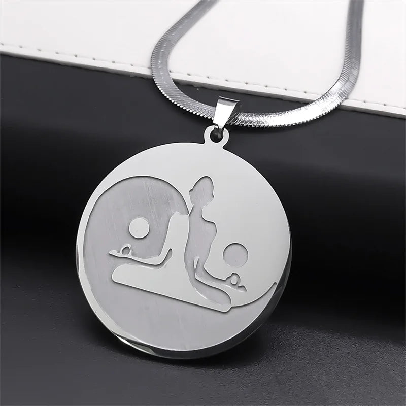 Buddhismus Meditation Buddha Halskette für Frauen Männer Edelstahl Gold Farbe Yoga Buddhistischen Kette Schmuck collares 3678-QKC