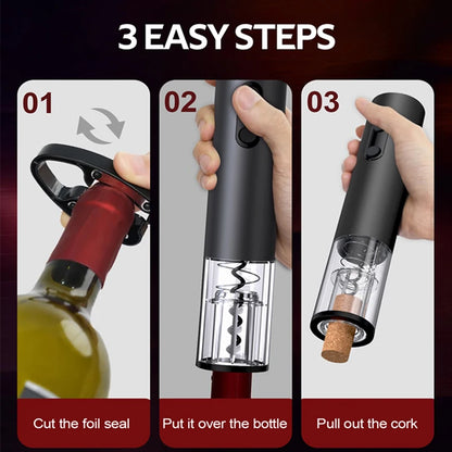 Electric wine bottle opener with foil cutter.