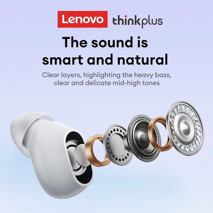 Lenovo XT62 Wireless Bluetooth 5.3 Earphones Noise Reduction Low Latency TWS Touch Control Headphones With Mic Sport Earbud New