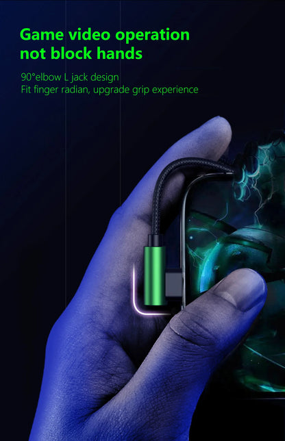 L Jack Magnetic Wired Gaming Headset 3.5mm Type-C Music Headset HiFi Mic Stereo Surround Sound For Phone Computer Mic Headset