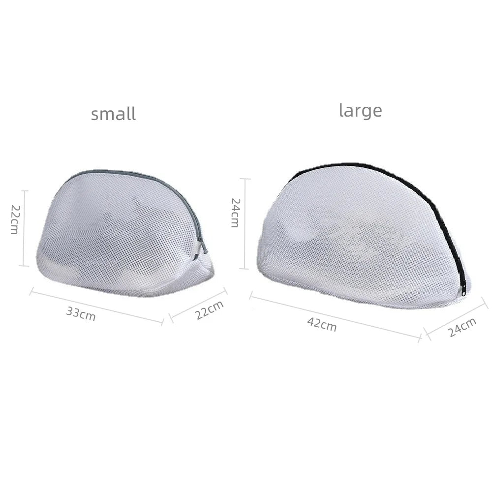 Mesh Fiber Laundry Bag for Shoe and Underwear Wash Bags with Zips for Washing Machines Travel Clothes Storage Organizer Pocket