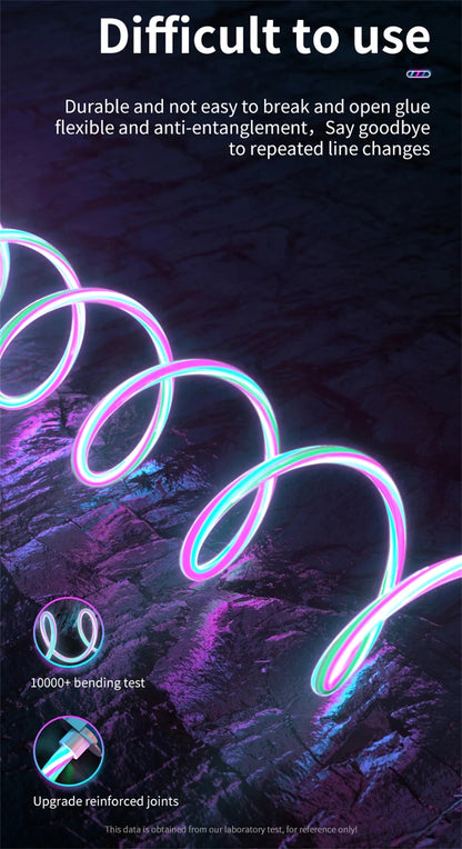 NNBILI Glowing LED Light USB 3 IN 1 cable Phone Fast Charging Charger Luminous Type C Cable For Xiaomi iPhone Phone Accessories