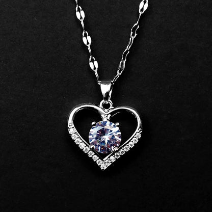 Halskette mit Herzanhänger aus künstlichen Edelsteinen für Frauen, goldene Lippen-Halskette aus Edelstahl, weibliche Halsketten, Schmuck für Mädchen