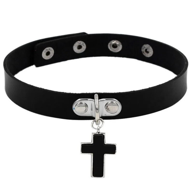 Harajuku Punk Rock Gothic Halsband Halskette Frauen Sexy PU Leder Herz Schloss Schlüssel Spike Kragen Chocker Gothic Cosplay Zubehör