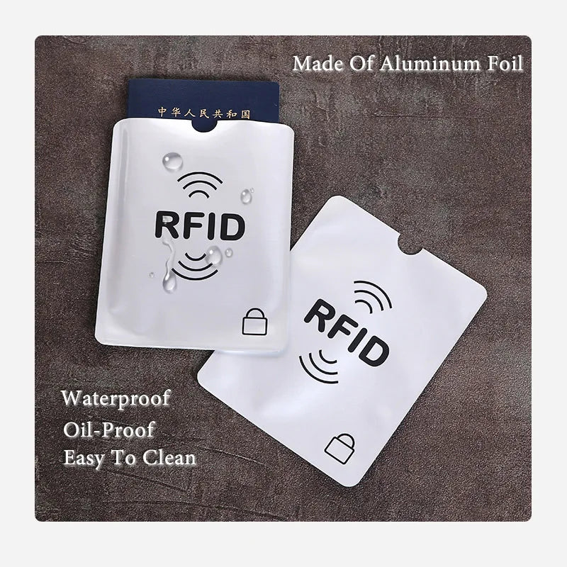1 Unit NFC RFID Card Sleeve Protector Anti Scan Aluminum Foil Card Holder Identity Theft Protection For Bank Credit Card Passport