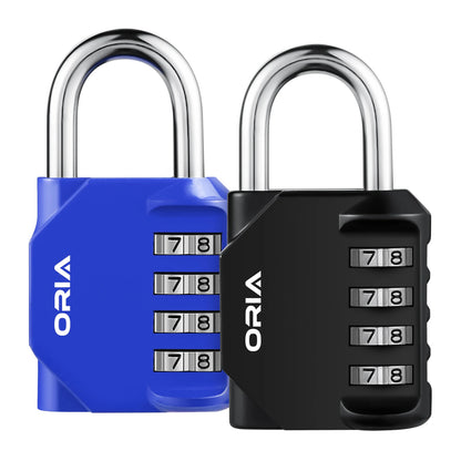 ORIA combination padlock, 2 pieces, password lock, 4 digits