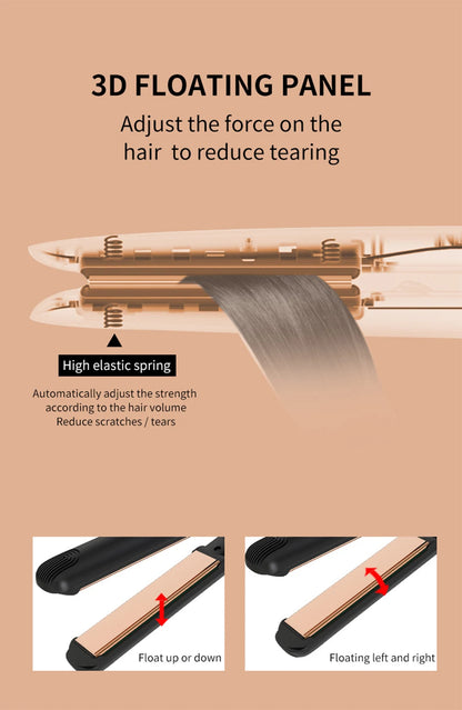 LISAPRO Original Ceramic Hair Straightening Flat Iron  1" Plates |Black  Professional Salon Model Hair Straightener & Curler