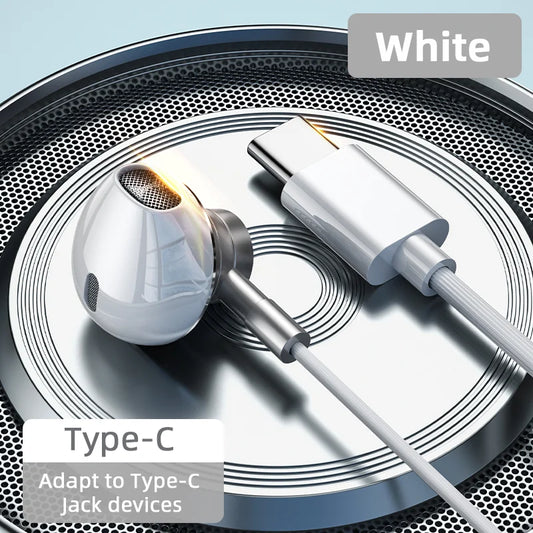 Type-C In-Ear Headphones with Volume and Bass Control