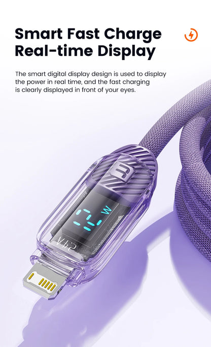 Toocki USB Cable for iPhone 14 13 Pro Max 2.4A PD Fast Charging Charger iP Cable for iPad Data Cord iPhone X XS XR Lighting Wire