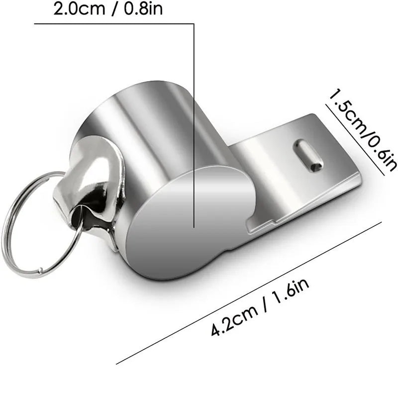 5 Units  Stainless Steel Whistle Loud Metal Whistles with Lanyard Professional Referees Whistle Coaches Lifeguards Survival Sport