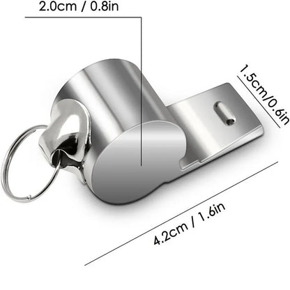 5 Units  Stainless Steel Whistle Loud Metal Whistles with Lanyard Professional Referees Whistle Coaches Lifeguards Survival Sport