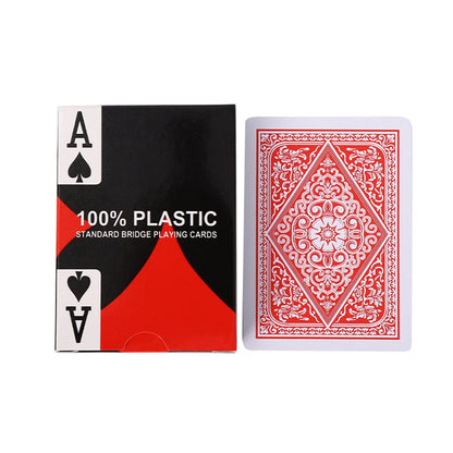 1 Deck Buchstabenmuster Pokerset, neues 54-teiliges Texas Hold'em-Spielkartenset mit großen Charakteren, wasserdichtes Plastikspielkartenspiel, flexibles Tischspiel