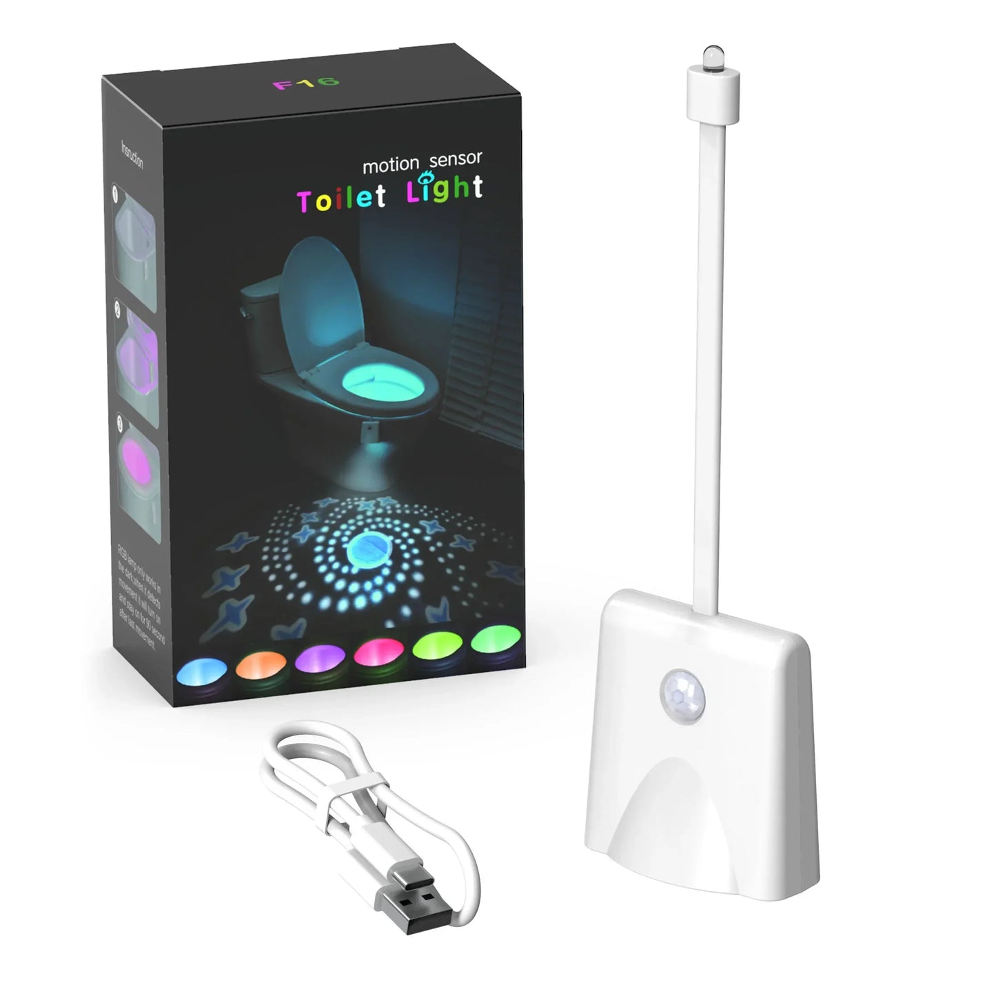 Motion sensor night light for toilet seat