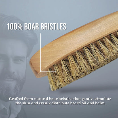 Gracemen Beard Brush 100% Boar Bristles and Natrual Wooden Handle Men's Facial Hair Grooming Cleaning Brush