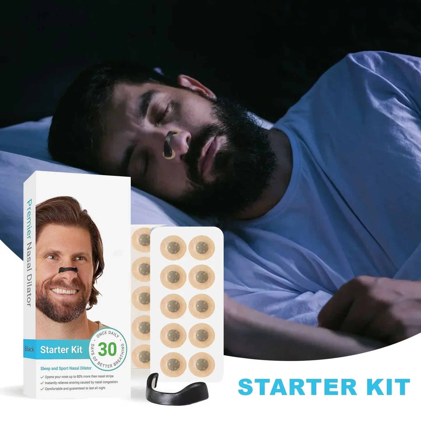 Magnetic Nasal Dilator Sleep Nasal Breathing Dilators Starter Kit Nose Breathe Sticker Sports Nasal Strips Reduce Snoring Device