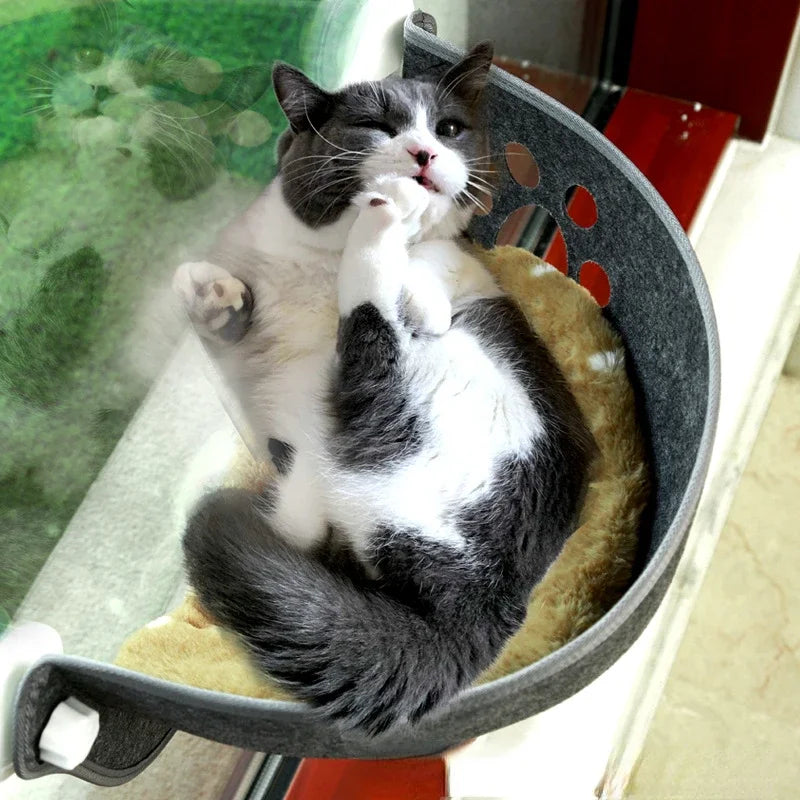 Cat Window Hammock With Strong Suction Cups Pet Kitty Hanging Sleeping Bed Storage For Pet Warm Ferret Cage Cat Shelf Seat Beds