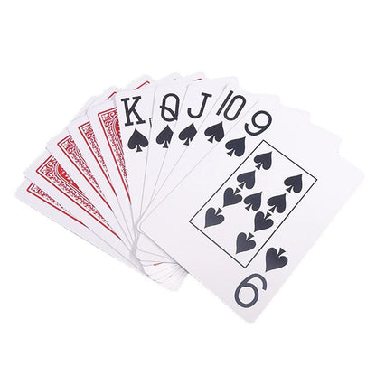 1 Deck Buchstabenmuster Pokerset, neues 54-teiliges Texas Hold'em-Spielkartenset mit großen Charakteren, wasserdichtes Plastikspielkartenspiel, flexibles Tischspiel