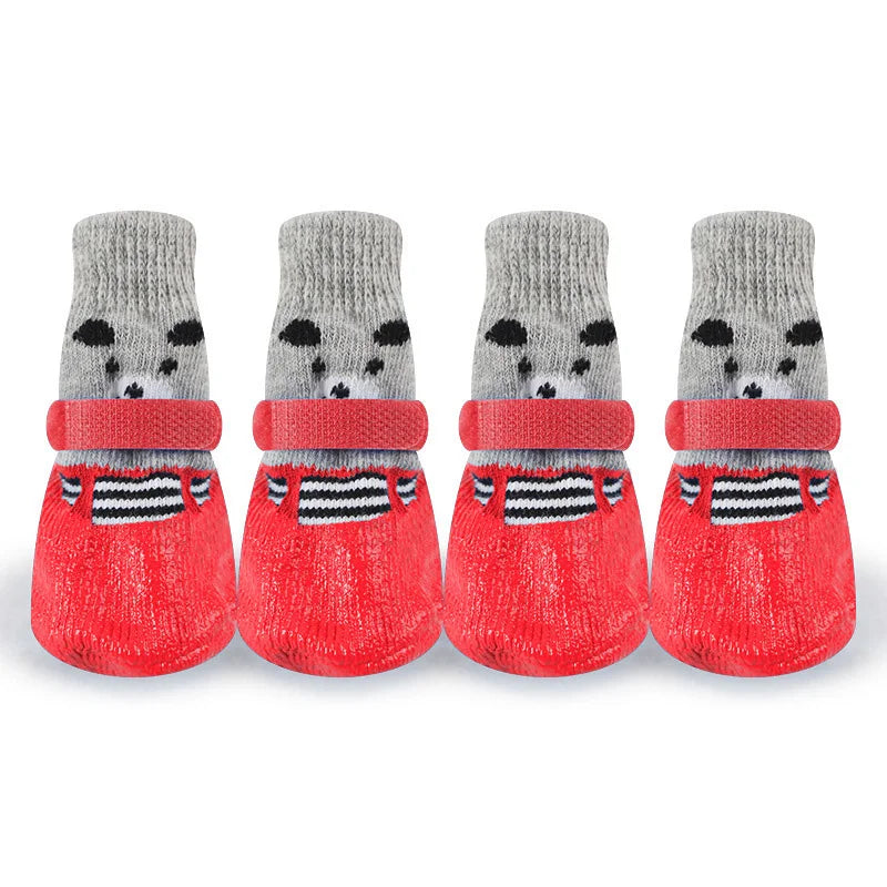 Dog Socks‘ Warm Knit Socks for Cats and Dogs Waterproof Cat Shoes Scratch-proof Foot Covers Anti Scald Feet Pet Socks Teddy