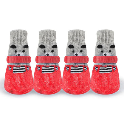 Dog Socks‘ Warm Knit Socks for Cats and Dogs Waterproof Cat Shoes Scratch-proof Foot Covers Anti Scald Feet Pet Socks Teddy