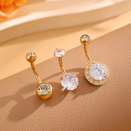 3pcs Gold Color Heart Butterfly Dangled Belly Piercing Sets 14G Stainlees Steel Navel Jewelry for Women Girls Body Belly Rings