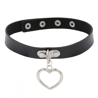 Harajuku Punk Rock Gothic Halsband Halskette Frauen Sexy PU Leder Herz Schloss Schlüssel Spike Kragen Chocker Gothic Cosplay Zubehör