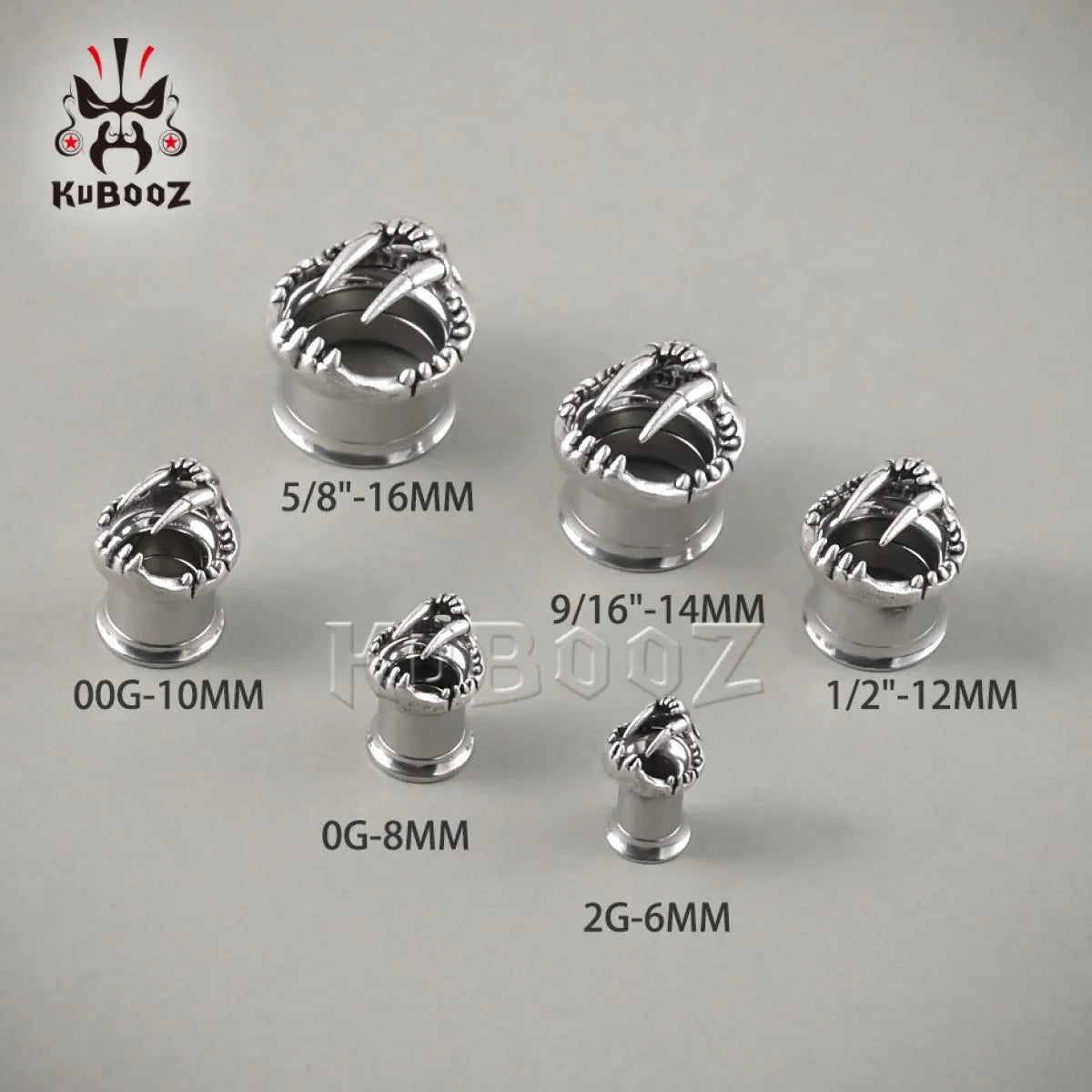 KUBOOZ New Ear Piercing Tunnels Plugs Skull Expander Gauges Stainless Steel Stretchers Jewelry Earrings 2PCS
