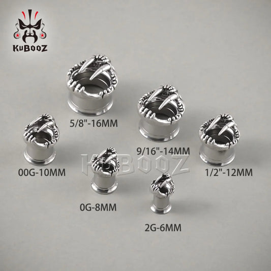 KUBOOZ New Ear Piercing Tunnels Plugs Skull Expander Gauges Stainless Steel Stretchers Jewelry Earrings 2PCS