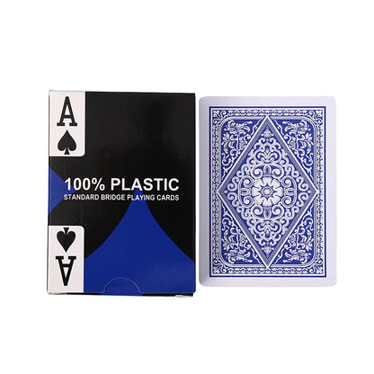 1 Deck Buchstabenmuster Pokerset, neues 54-teiliges Texas Hold'em-Spielkartenset mit großen Charakteren, wasserdichtes Plastikspielkartenspiel, flexibles Tischspiel