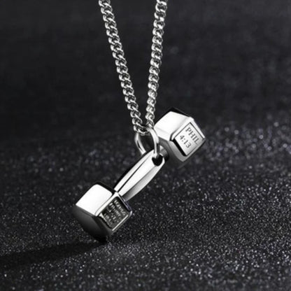Modische, trendige Kpop-Herrenhalskette mit Fitness-Gravur, Hantelanhänger, Chokerhalskette, personalisierter, einfacher Paarschmuck