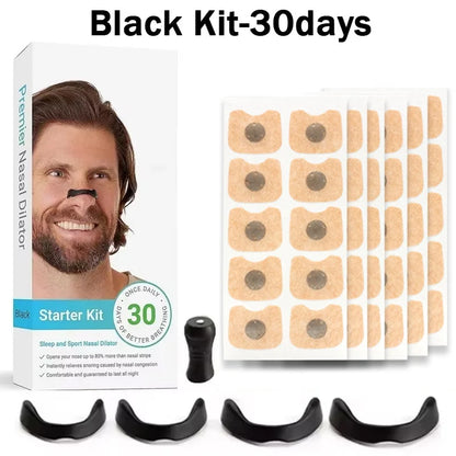 30days Magnetic Nasal Dilator Starter Kits Increase Sports Air Intake Improve Sleeping Reduce Snoring Breathing Refill Nose Clip