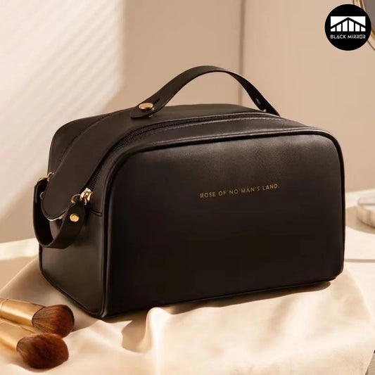 Large Opening ,High-Capacity  PU leather Makeup Organizer Portable Women Cosmetic Storage Bag Washbag