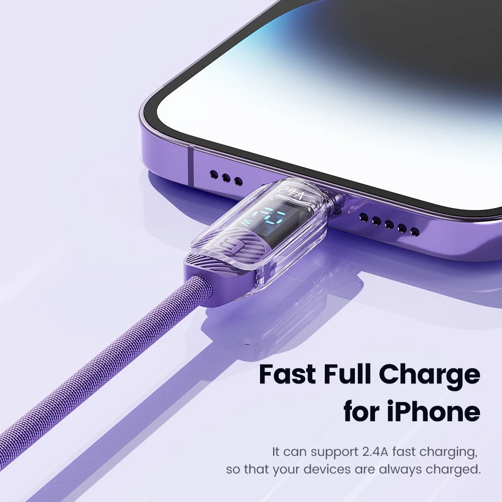 Toocki USB Cable for iPhone 14 13 Pro Max 2.4A PD Fast Charging Charger iP Cable for iPad Data Cord iPhone X XS XR Lighting Wire