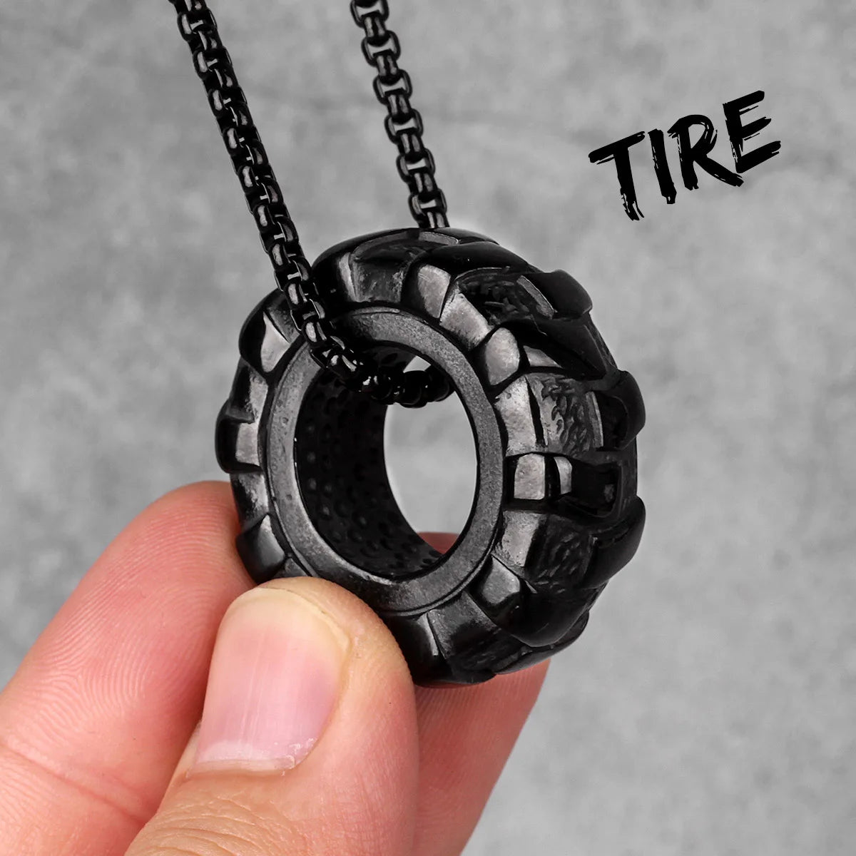 Reifen Fitness Gym Herren Lange Halsketten Anhänger Kette Hip Hop für Junge Männlich Edelstahl Schmuck Kreativität Geschenk Großhandel