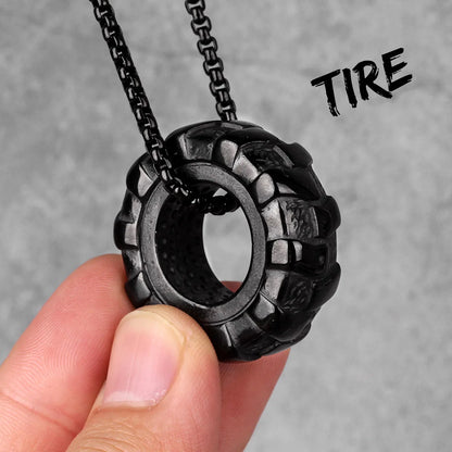 Reifen Fitness Gym Herren Lange Halsketten Anhänger Kette Hip Hop für Junge Männlich Edelstahl Schmuck Kreativität Geschenk Großhandel