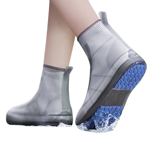 Wiederverwendbare Regenstiefel, wasserdichte Regenschuhüberzüge, rutschfeste Silikon-Überschuhe, Unisex-Gummi, wasserabweisende Schuhüberzüge für regnerische Tage