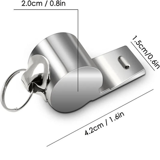 5 Units  Stainless Steel Whistle Loud Metal Whistles with Lanyard Professional Referees Whistle Coaches Lifeguards Survival Sport