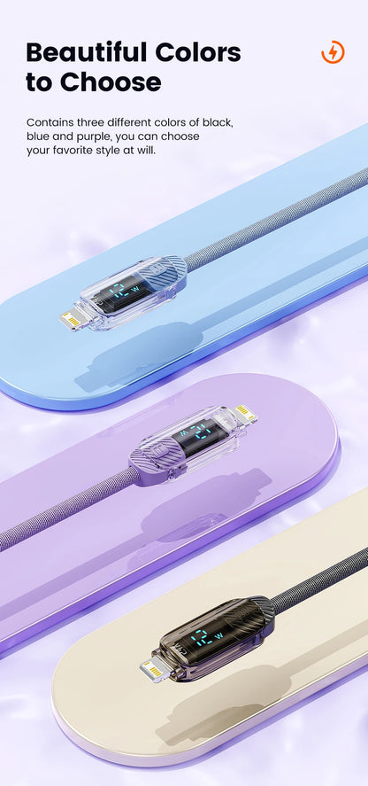 Toocki USB Cable for iPhone 14 13 Pro Max 2.4A PD Fast Charging Charger iP Cable for iPad Data Cord iPhone X XS XR Lighting Wire