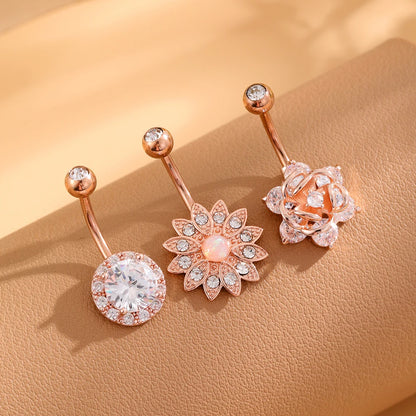 3pcs Gold Color Heart Butterfly Dangled Belly Piercing Sets 14G Stainlees Steel Navel Jewelry for Women Girls Body Belly Rings