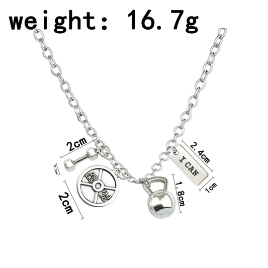 25lbs GEWICHT Langhantel Fitness Kettlebell Hantel Stark ist schön Gewichtheben Halskette Charms Fitness Anhänger Halskette