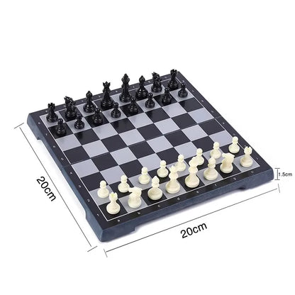 Juego de ajedrez clásico plegable medieval con tablero de ajedrez, 32 piezas, dorado y plateado, magnético, portátil, para viajes, para adultos y niños.