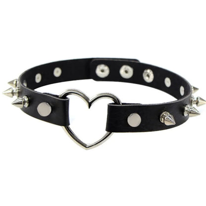 Harajuku Punk Rock Gothic Halsband Halskette Frauen Sexy PU Leder Herz Schloss Schlüssel Spike Kragen Chocker Gothic Cosplay Zubehör