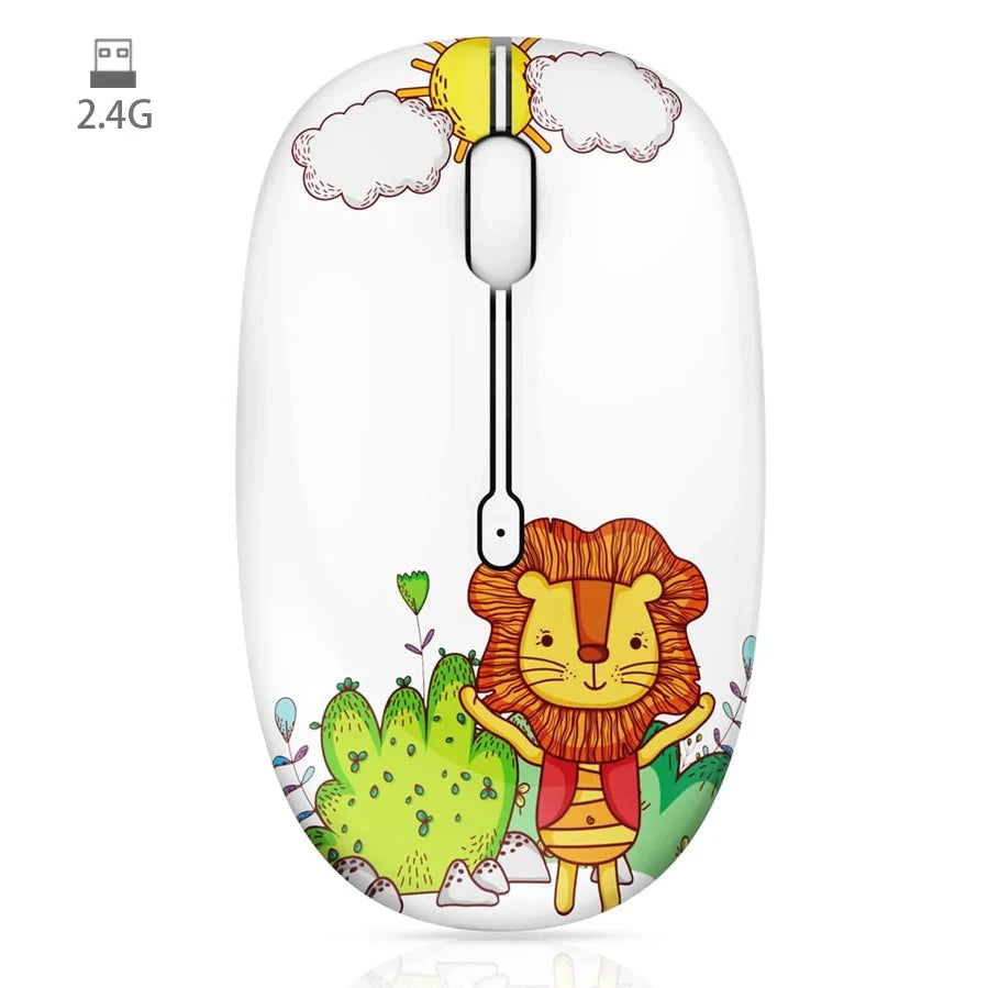 Original FMOUSE M101 Wireless Mouse 2.4G Cute Silent Optical Cartoon Mice With USB Receiver 1600DPI for Laptop PC Gift Macbook