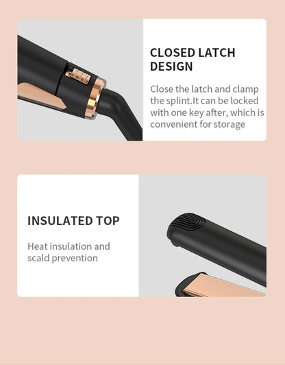 LISAPRO Original Ceramic Hair Straightening Flat Iron  1" Plates |Black  Professional Salon Model Hair Straightener & Curler