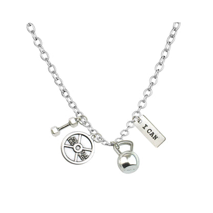 25lbs GEWICHT Langhantel Fitness Kettlebell Hantel Stark ist schön Gewichtheben Halskette Charms Fitness Anhänger Halskette